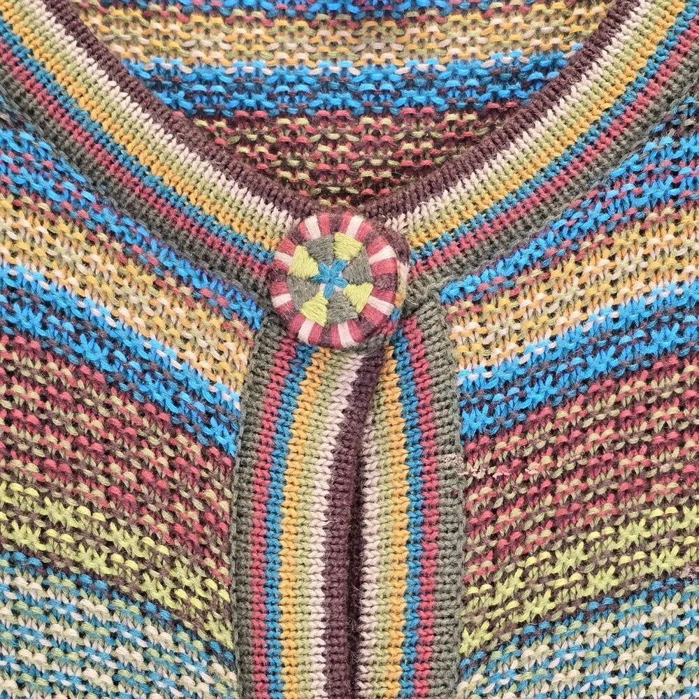 Vintage Koret Womens Cardigan Sweater Jacket Large Cottagecore Long Sleeve Multi